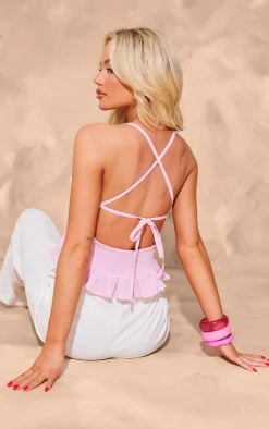 Pink Ruffle Cami Top