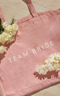 Pink Team Bride Canvas Tote Bag