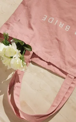 Pink Team Bride Canvas Tote Bag