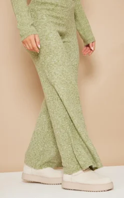 Pistachio Luxe Knit Side Rib Pants