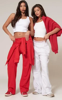 PLT Ash Grey Printed Boxer Waistband Wide Leg Sweatpants