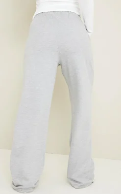 PLT Grey Marl Embroidered Wide Leg Sweatpants