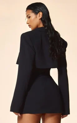 PLT Label Black Tie Side Detail Blazer Dress