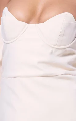 PLT Label Cream Bust Detail Tailored A-line Mini Dress