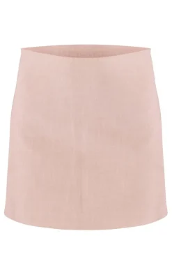 PLT Label Oatmeal Tailored A-line Mini Skirt