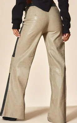 PLT Label Stone Biker Detail Faux Leather Pants