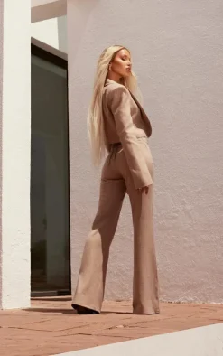 PLT Label Taupe Cropped Blazer