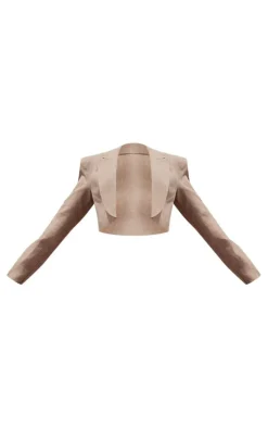 PLT Label Taupe Cropped Blazer
