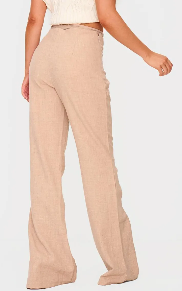 PLT Label Taupe Tie Waist Pants