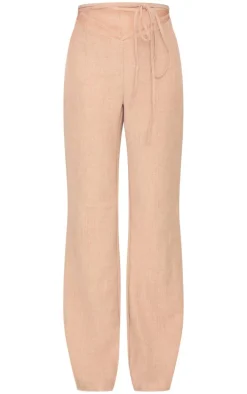 PLT Label Taupe Tie Waist Pants