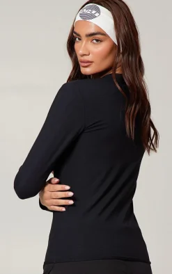 PLT RUN Black Long Sleeve Airtex Top