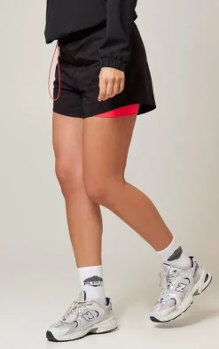 PLT Run Black Pocket Detail Underlayer Shell Runner Shorts