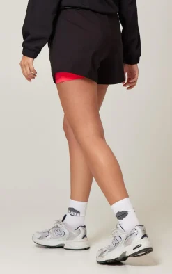 PLT Run Black Pocket Detail Underlayer Shell Runner Shorts