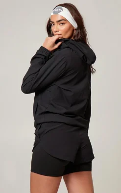 PLT RUN Black Ripstop Zip Up Running Jacket