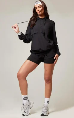 PLT RUN Black Ripstop Zip Up Running Jacket