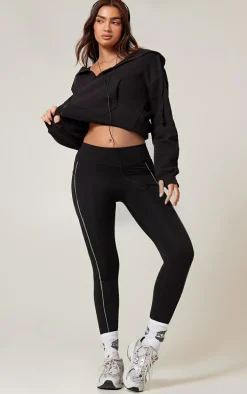 PLT RUN Black Sculpt Reflective Pocket Detail Legging