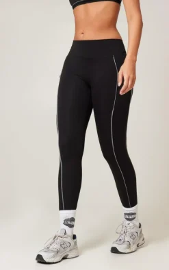 PLT RUN Black Sculpt Reflective Pocket Detail Legging