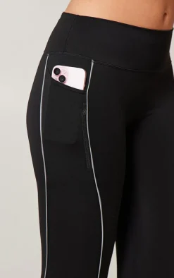 PLT RUN Black Sculpt Reflective Pocket Detail Legging