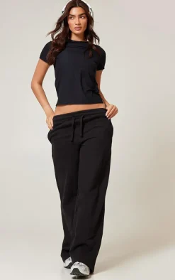 PLT RUN Black Short Sleeve Airtex Top