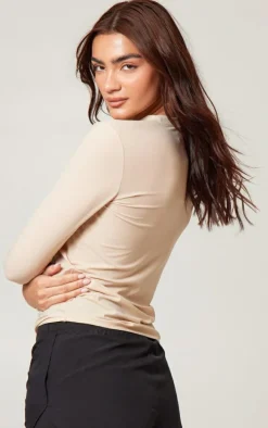 PLT RUN Stone Long Sleeve Airtex Top