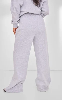PLT SPORT Ash Grey Embroidered Drawstring Waist Wide Leg Sweatpants