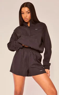 PLT SPORT Black Peached Half Zip Jacket