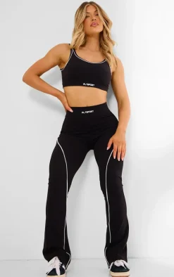 PLT SPORT Black Sculpt Contrast Binding Sports Bra