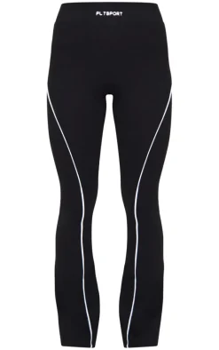 PLT SPORT Black Sculpt Contrast Binding Yoga Pants