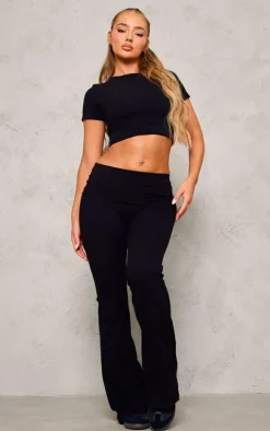 PLT Sport Black Sculpt Fold Over Gym Top