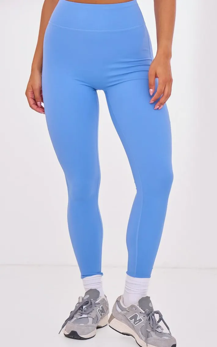 PLT SPORT Blue Sculpt Detail High Waist Leggings