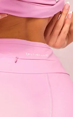 PLT SPORT Candy Pink Sculpt Panel Zip Detail Leggings