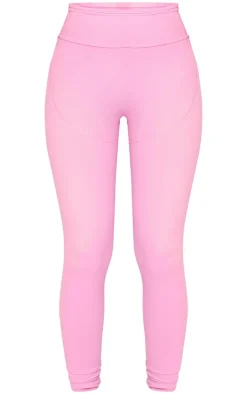 PLT SPORT Candy Pink Sculpt Panel Zip Detail Leggings