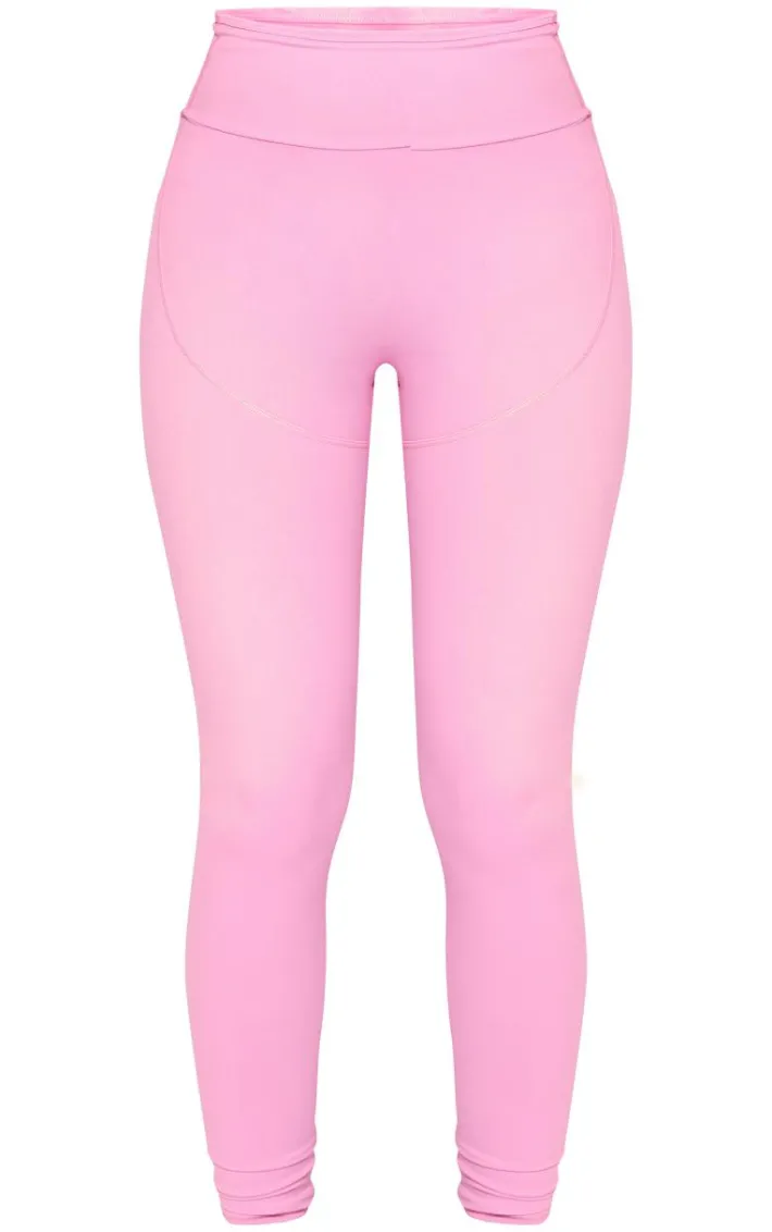 PLT SPORT Candy Pink Sculpt Panel Zip Detail Leggings