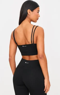 PLT Sport Deep Black Sculpt Double Strap Padded Sports Bra