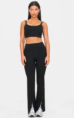 PLT Sport Deep Black Sculpt Double Strap Padded Sports Bra