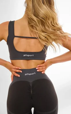 PLT SPORT Deep Charcoal Seamless Ruched Bum High Waist Leggings