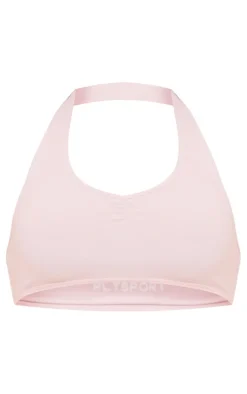 PLT SPORT Dusty Lilac Sculpt Halter Neck Cross Back Sports Bra