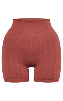 PLT SPORT Espresso Seamless Contrast Long Sleeve Crop Top