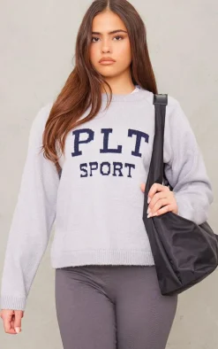 PLT SPORT Grey Knitted Sweatshirt