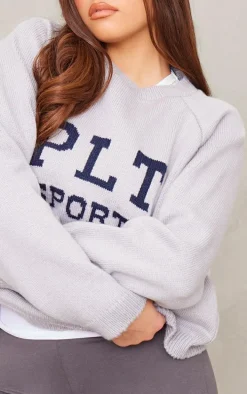 PLT SPORT Grey Knitted Sweatshirt