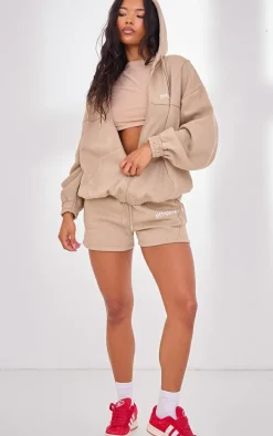 PLT SPORT Light Mocha Marl Zip Up Hoodie