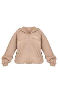 PLT SPORT Light Mocha Marl Zip Up Hoodie