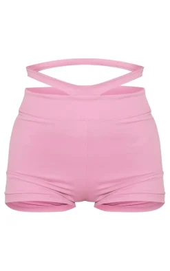 PLT SPORT Mauve Sculpt Cross Waist Booty Shorts
