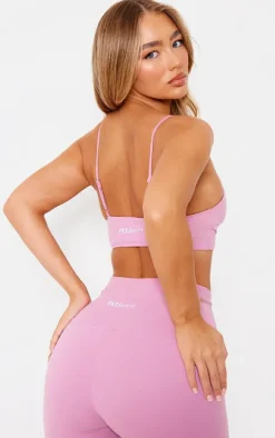 PLT SPORT Mauve Sculpt Wrap Over Sports Bra