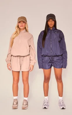 PLT SPORT Mocha Peached Half Zip Jacket