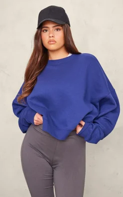 PLT SPORT Navy Oversized Boxy Sweatshirt