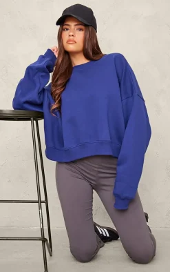PLT SPORT Navy Oversized Boxy Sweatshirt