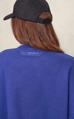 PLT SPORT Navy Oversized Boxy Sweatshirt