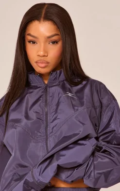 PLT SPORT Navy Shell Badge Zip Up Jacket