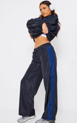 PLT SPORT Navy Shell Panel Tracksuit Sweatpants
